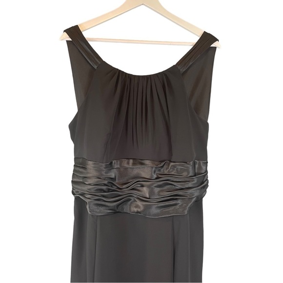 Chiffon Charmeuse Formal Halter Gown F12732 Bride's Maid Dress Black Size 20 - Picture 4 of 7